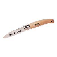 Opinel Gärtnermesser No 08 Buche rostfrei mit Gravur